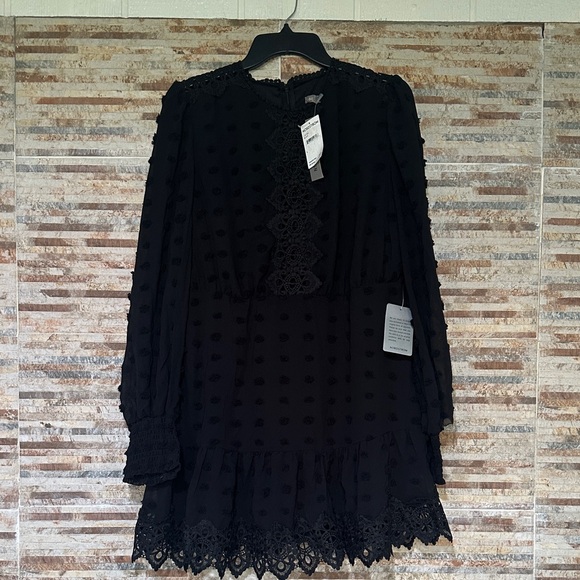 Love By Design Elegant Black Lace Long Sleeve Dress - Picture 1 of 6